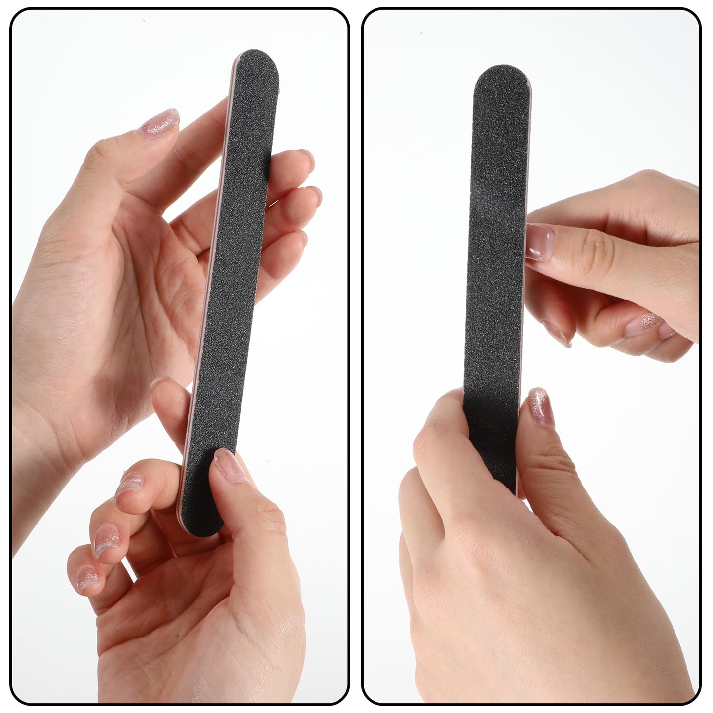 Nail Files (200 Pack), Professional Emery Board 100/180 Grit Nail File Double Sided Emory for Natural and Acrylic Nails Fingernail Files for Gel Nail Reusable Manicure Disposable Pedicure Black