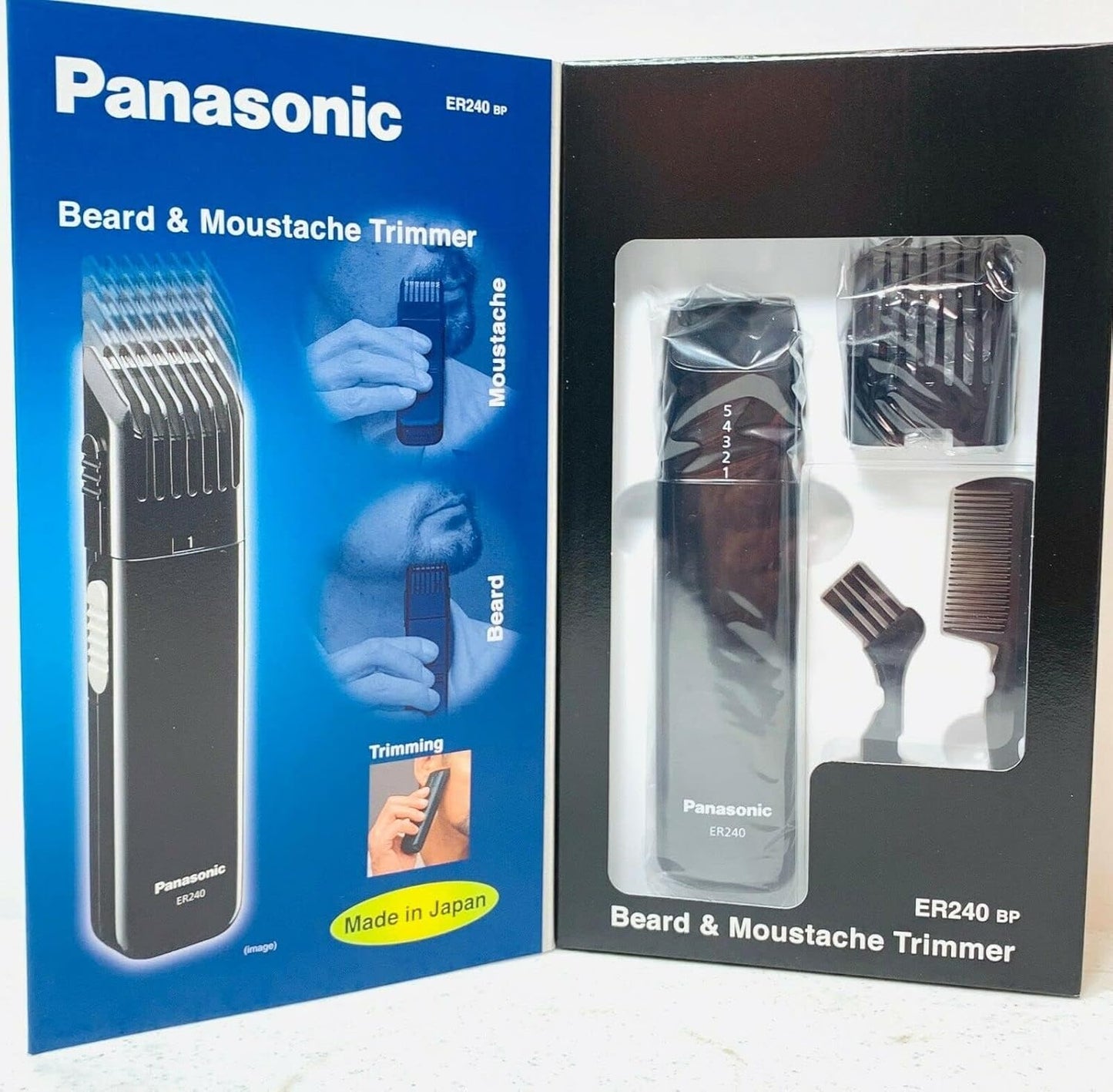 Beard & Mustache Trimmer - Panasonic ER240B for Precise Grooming | Cordless Design