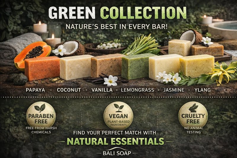 Bali Soap Natural Soap Gift Set - Handmade, Cold Process, Aromatherapy Spa Bar Soap for Face & Body (Coconut, Papaya, Vanilla, Lemongrass, Jasmine, Ylang Ylang), 6 Pack (3.5 oz Each)