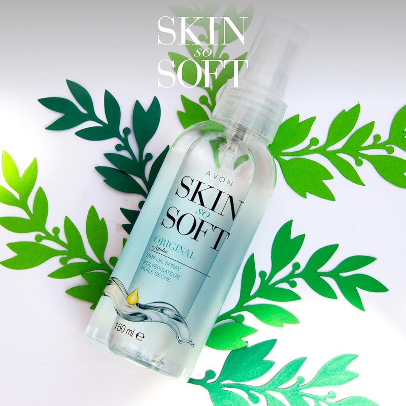 AVON SKIN SO SOFT Original Jojoba Oil Spray – Lightweight DRY Oil with Natural Moisturizing JOJOBA for Silky Smooth, Hydrated Skin 5.Fl Oz 150 ML (4- PACK)