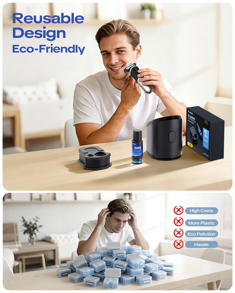 2026 New Reusable Cartridge with Refill 7 Month Supply Compatible with Braun Clean & Renew Refill Cartridge CCR, Shaver Cleaning & Care Kit with Gentle Hygienic Protection, Eco-Friendly
