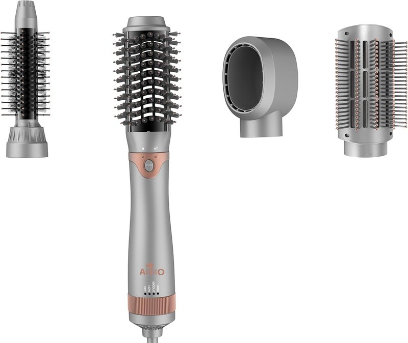 Aiko Pro 4-in-1 Blow Dryer Brush & Volumizer - Negative Ion Technology for Curling, Straightening & Styling