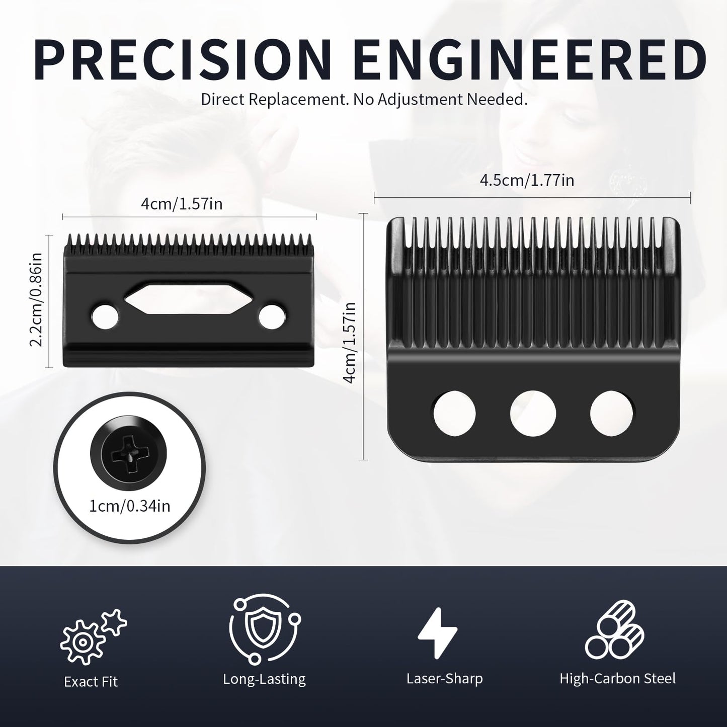 Professional 3 Hole Standard Clipper Replacement Blade Compatible with Wahl De*igner, Se*ior, Cordless De*igner, and Pilot clippers (Black) (2 Pack)