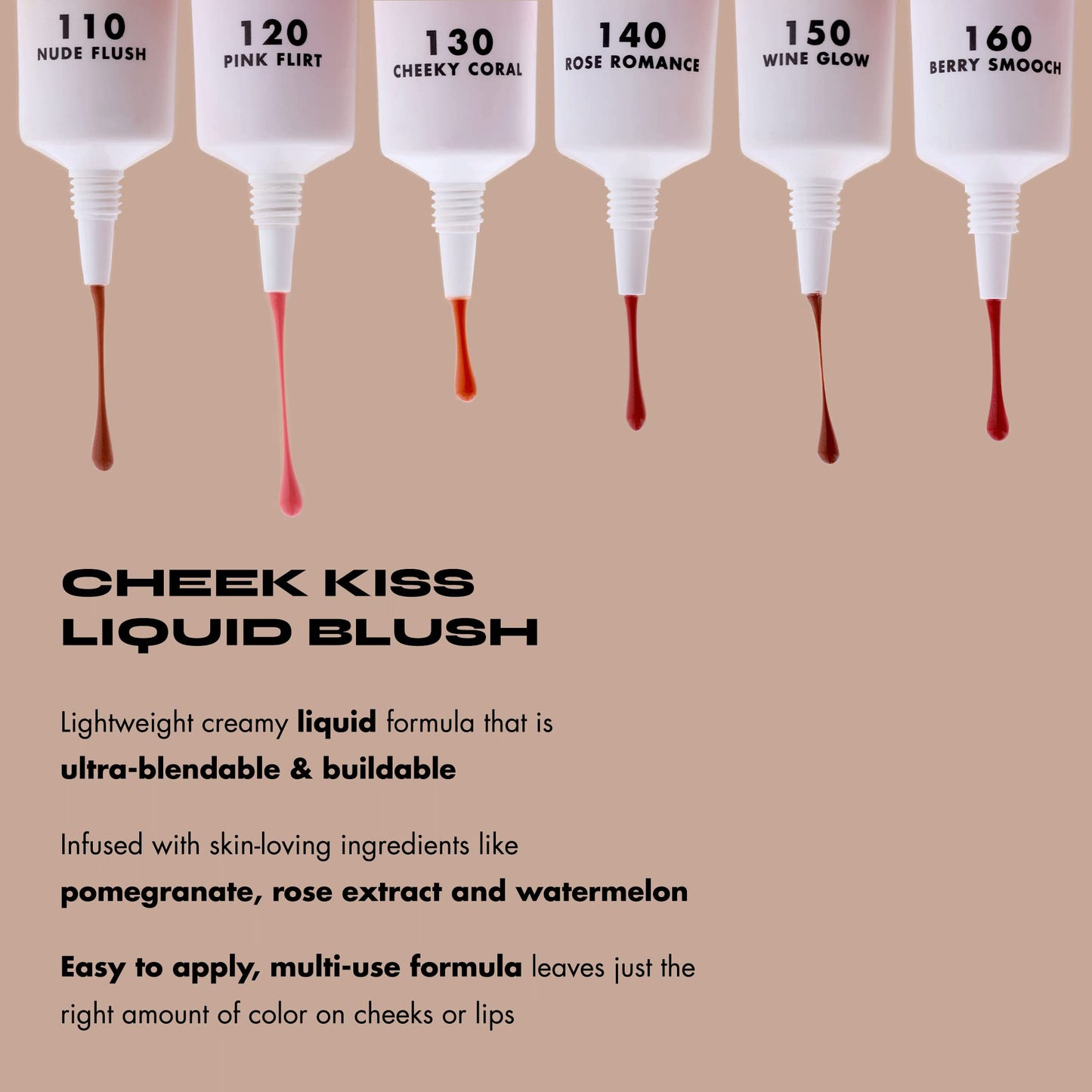 Milani Cheek Kiss Liquid Blush Makeup, Lightweight, Blendable & Buildable for Radiant Flushed Cheeks, Skin-Loving Formula - Nude Flush