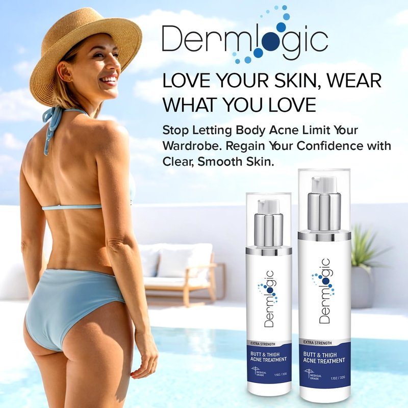 Butt & Thigh Acne Treatment - Fights Acne, Pimples, Zits, Blackheads and Ingrown Hairs for the Buttocks and Thigh Area. Fades Away Dark Spots, Acne marks. Prevents Future Breakouts. 6.09 oz