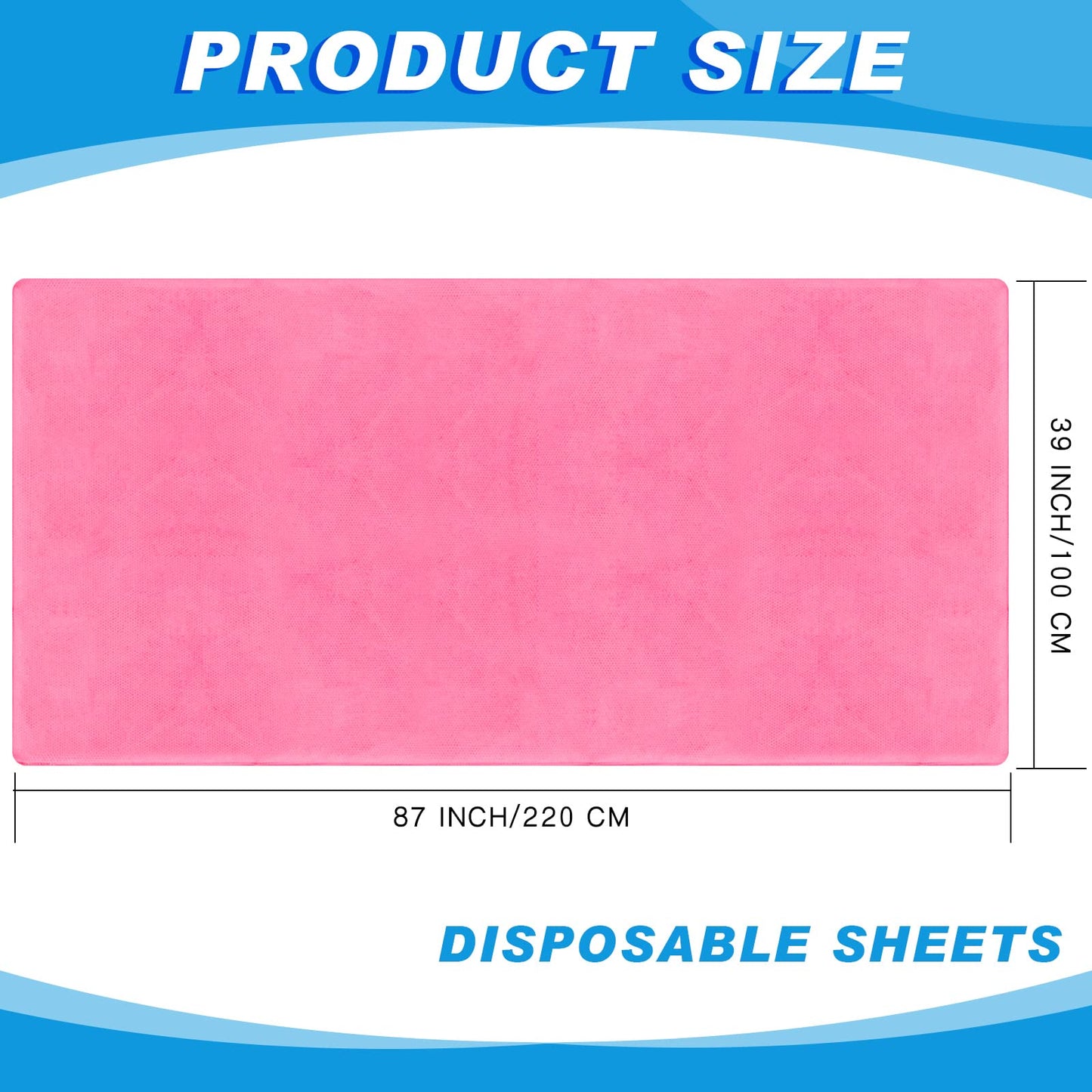 Mixweer 30 Pcs Oilproof and Waterproof Massage Table Sheets Fitted Spa 39 x 87 Inches Bed Cover Disposable Protective Sheets for Beauty Salon Skincare(Pink)