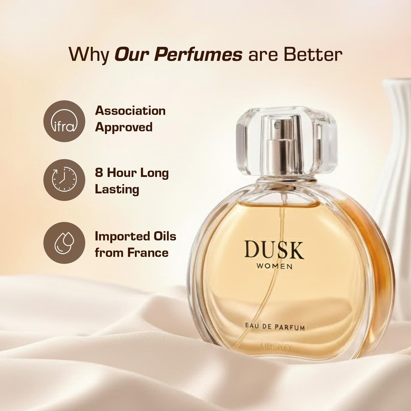 Liberty Perfume for Women, 3.4 Oz Dusk Perfumes Long-Lasting Fragrance Eau de Parfum for Luxury Fruity Scent for Women, Perfume Spray