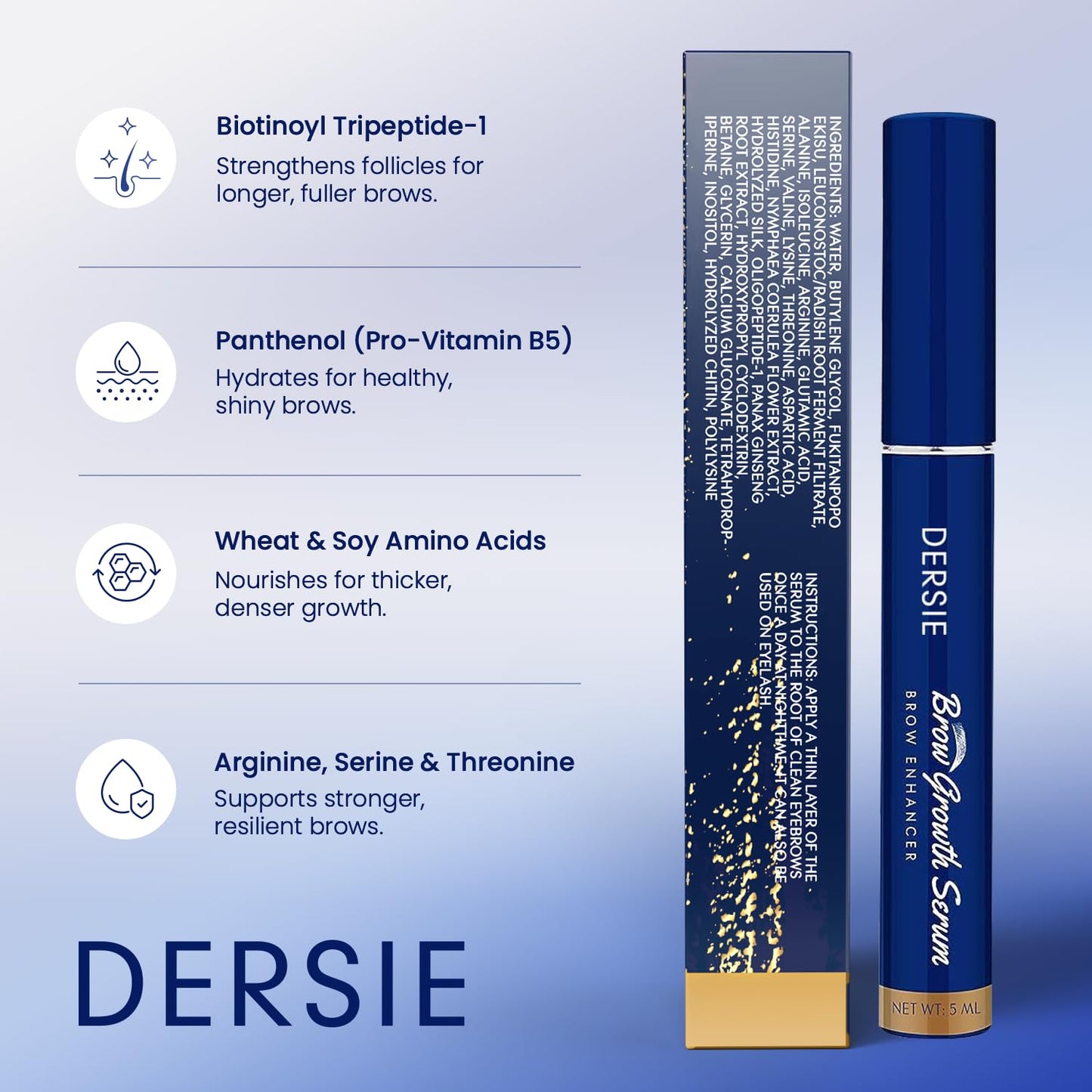 Eyebrow Growth Serum - Peptide-Infused Formula with Biotin & Arginine for Fuller, Thicker Brows | 5 mL