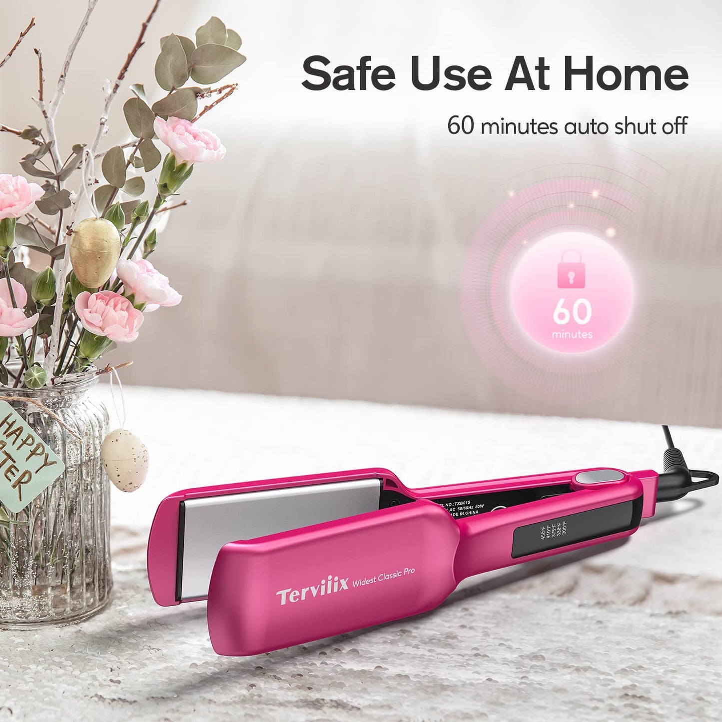 Terviiix 2 Inch Extra Wide Flat Iron Hair Straightener, Ceramic Tourmaline