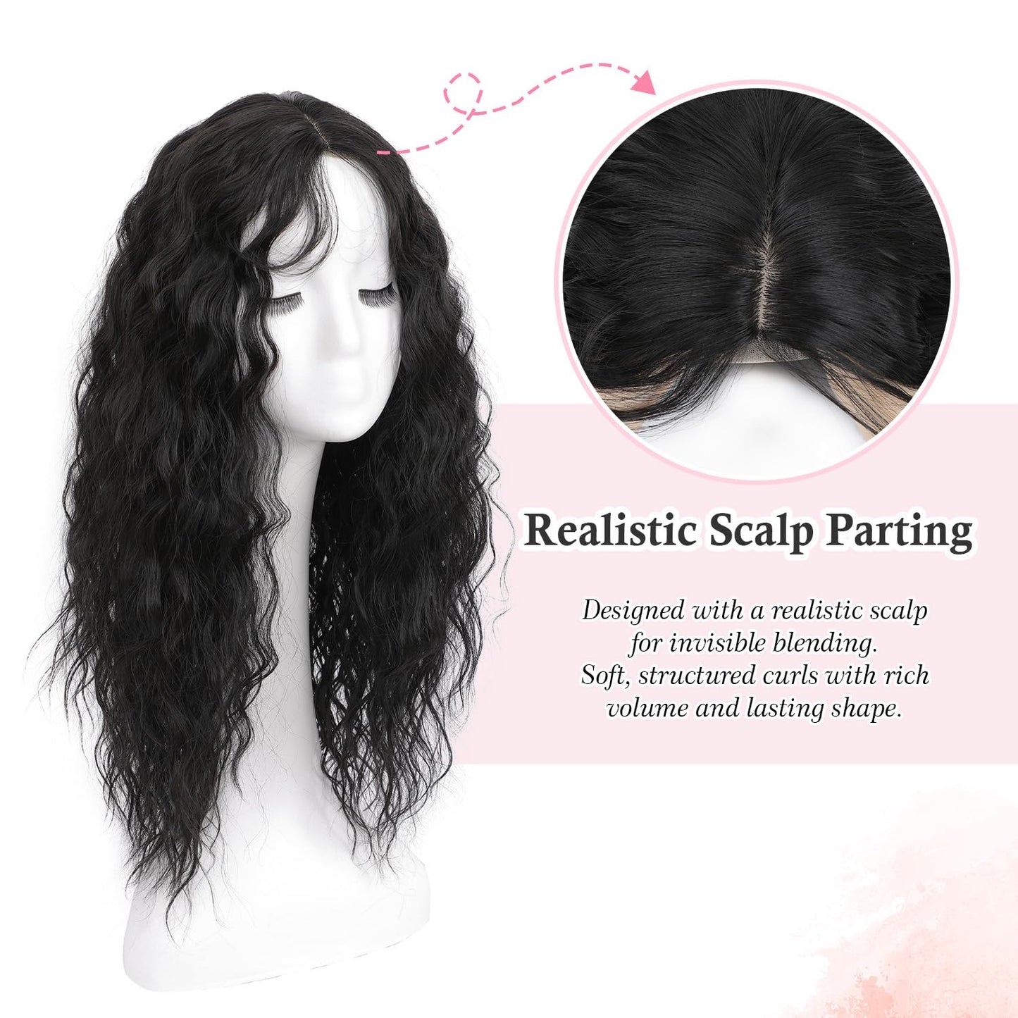 Curly Hair Topper - Lightweight Clip-In Hairpiece for Women | Natural-Looking Volume & Coverage