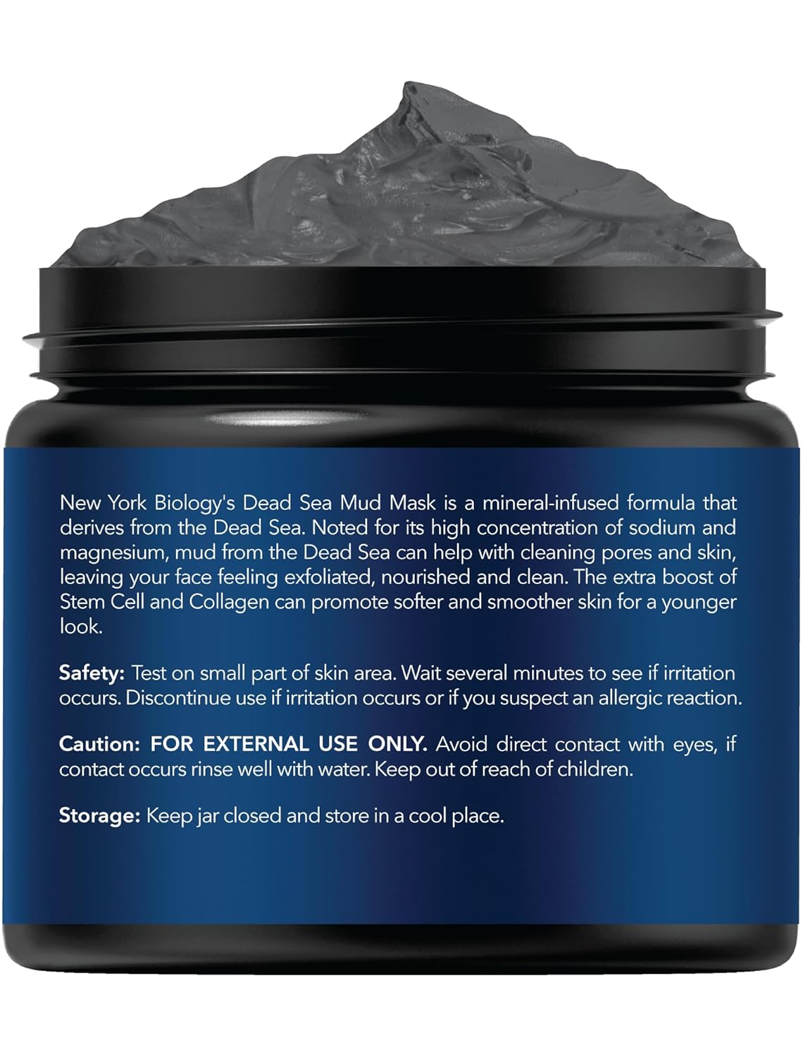 Dead Sea Mud Mask for Face & Body - Spa Quality Pore Refiner with Stem Cell & Collagen | Natural Skincare for Oily Skin | 4 oz