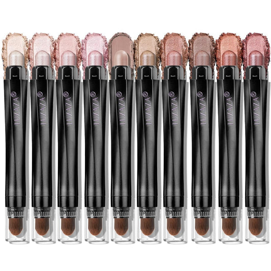 LUXAZA PRO Brown Eyeshadow Stick Makeup Set 10PCS, Neutral Shimmer And Matte Cream Eye Shadow Palette, Metallic Bronze Smoky Eyeliner Brightener Crayon Pencil Kit, Ideal Gift for Women -Love's Gifts