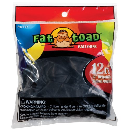 Axiom International Fat Toad Latex Balloons, 12-Inch, Black, 12/Pack