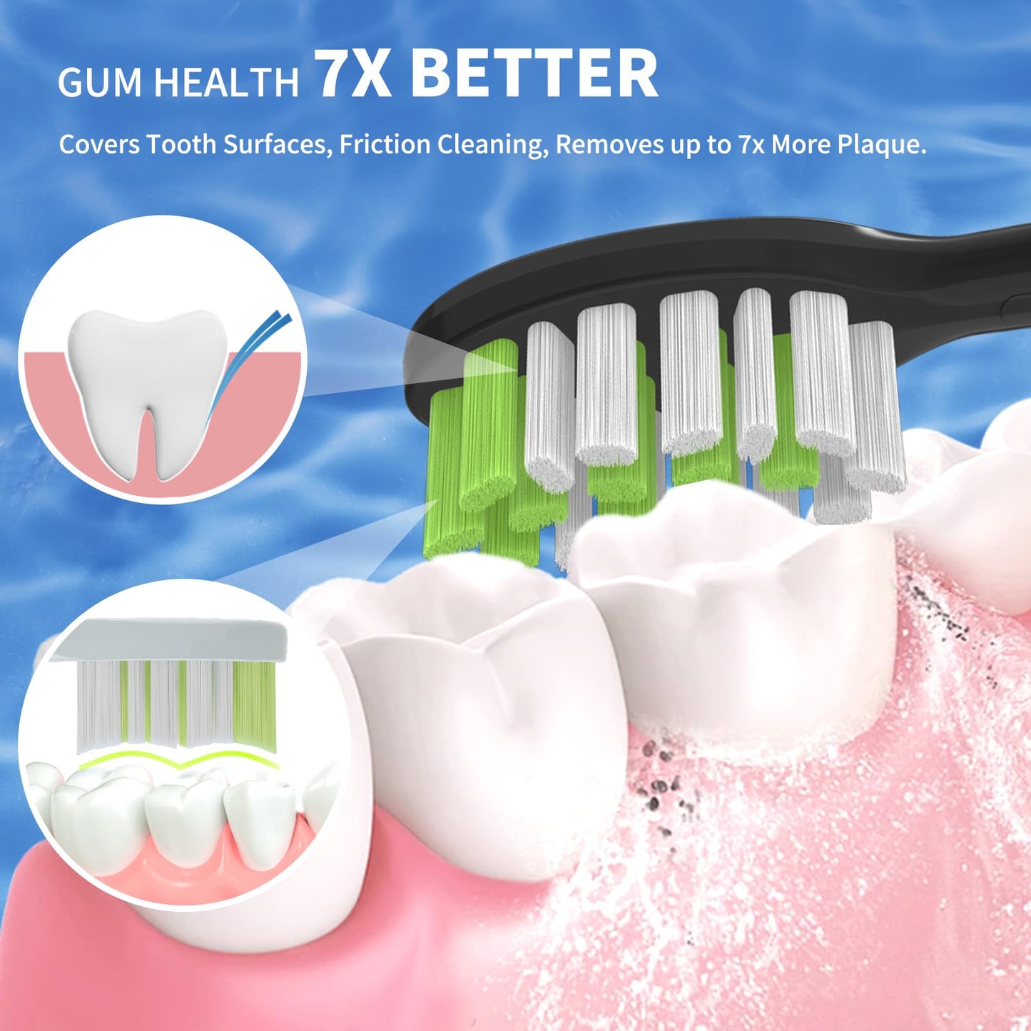 10 Pack Toothbrush Replacement Heads for Philips One Sonicare, Black