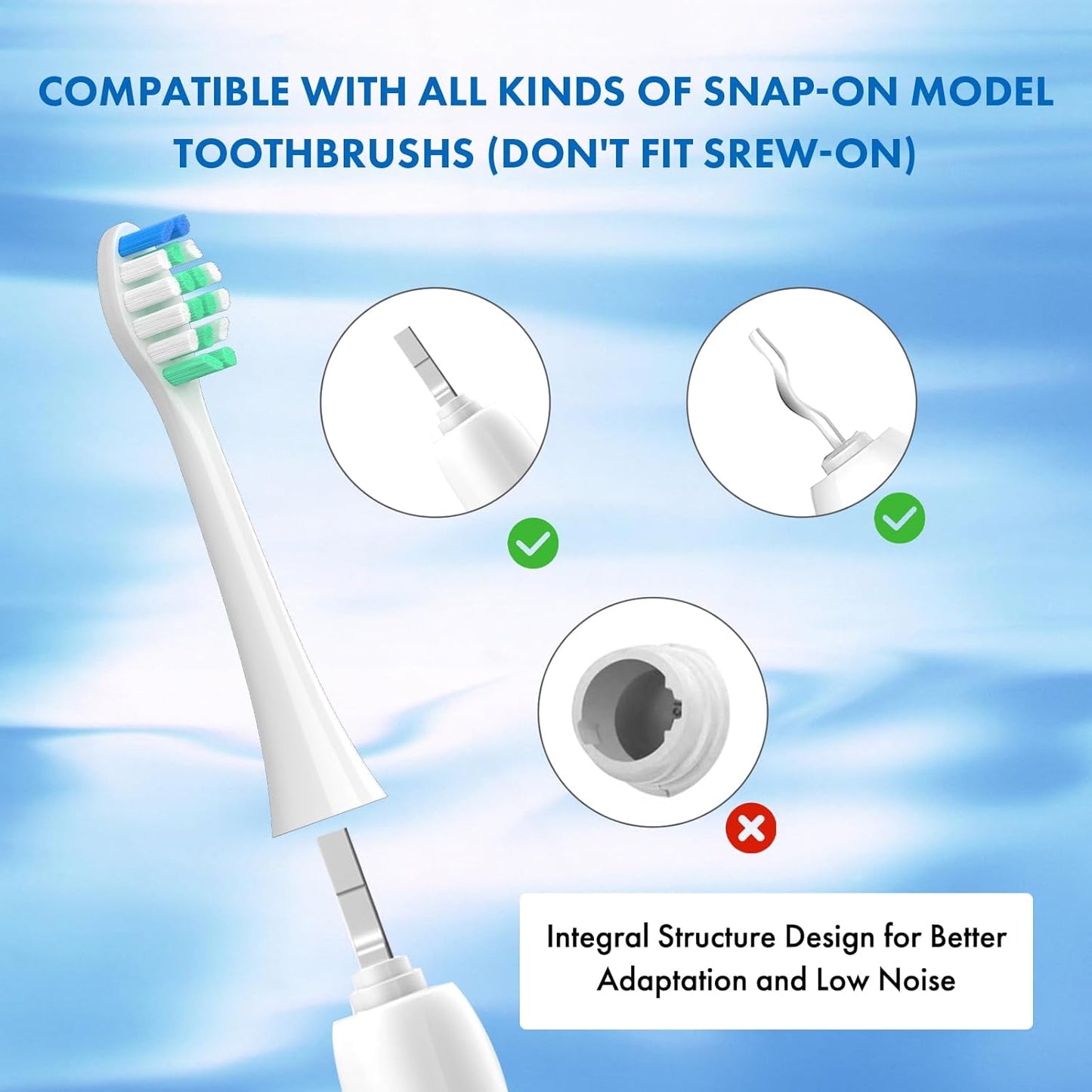 Replacement Toothbrush Heads for Philips Sonicare - 10 Pack Soft Electric Brush Heads for Optimal Plaque Control | Compatible with HX9023/65 Models