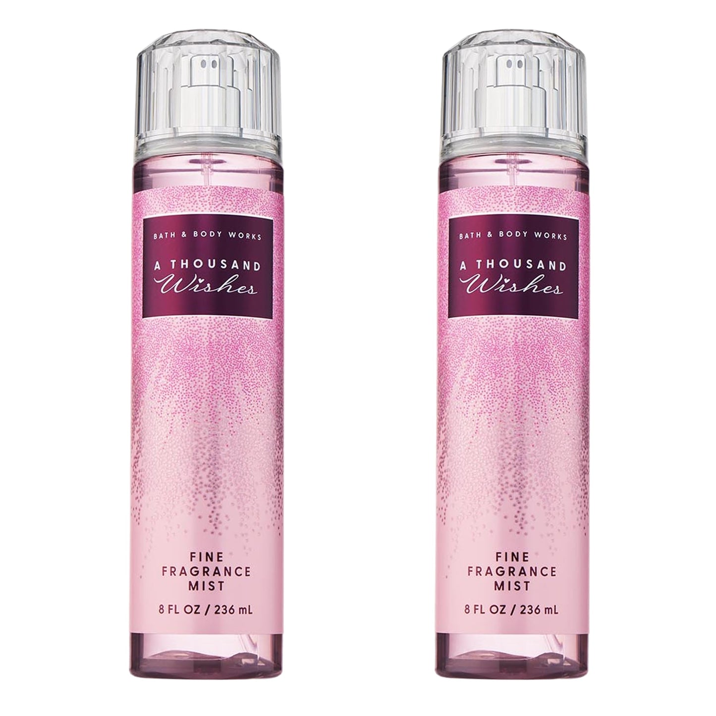 Bath & Body Works A Thousand Wishes Fine Fragrance Mist, Body Spray & Perfume for Women, Long-Lasting Personal Fragrance, Sparkling Prosecco & Peony Scent, 8 fl oz - 2 Pack