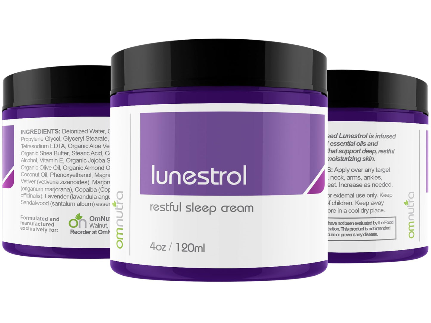 OmNutra Topical Magnesium Cream for Sleep - 4OZ Organic Based Deep Sleep Lotion with Essential Oils, Lavender - Melatonin Free, Moisturizer Night Cream for Better Sleep