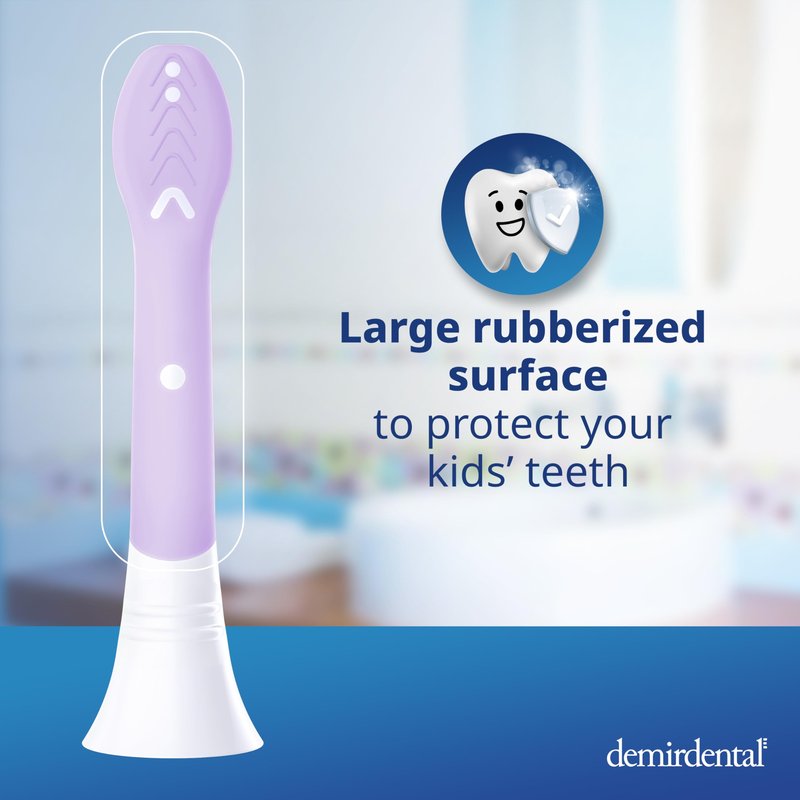 demirdental Kids Mini Toothbrush Heads Compatible with Philips Sonicare Compact Kids Toothbrush Heads - Replacement Heads Sensitive - Brush Heads from Ages 3 to 6 - Lilac - Replaces HX6038-8 Pack