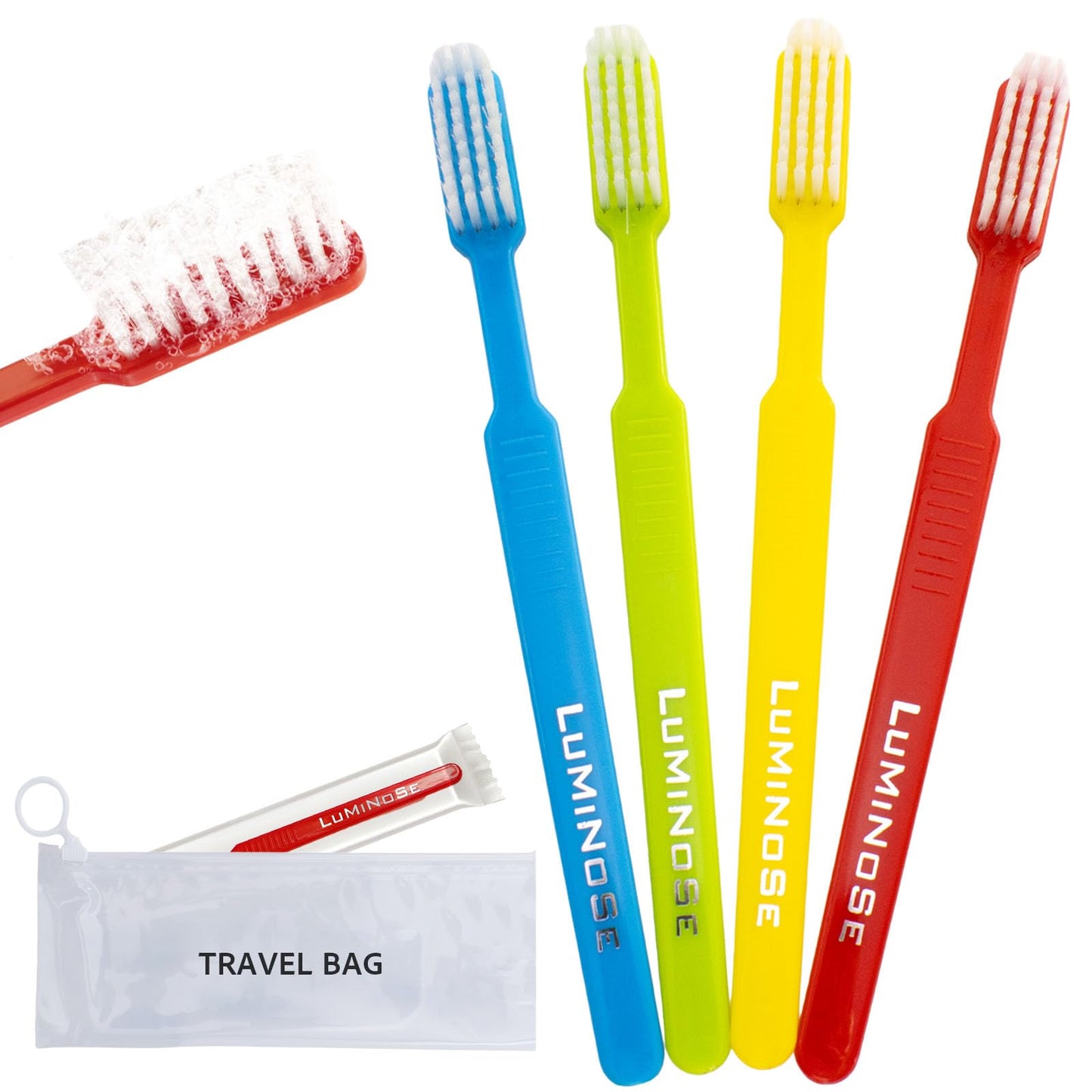 JEVOLVE 200 Pcs Disposable Pre-Pasted Toothbrushes | Individually Wrapped Pre Pasted Toothbrush | Single Use Waterless Tooth Brush for Hotel, Camping, Homeless Gift | Multi Color