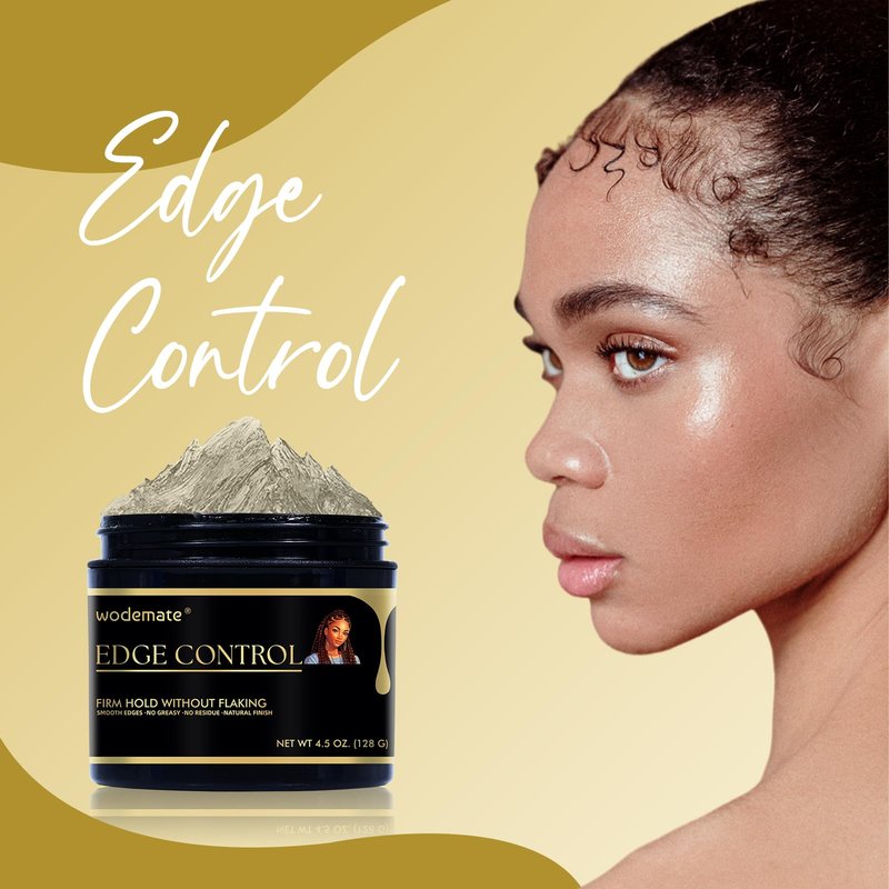 wodemate Edge Control Gel – Maximum Firm Hold Edge Control Stying Wax, Edge Smoother 24 Hour Long-Lasting for 4C Black Hair, Non-Greasy, No Flaking, No White Cast, 4.5 Fl Oz