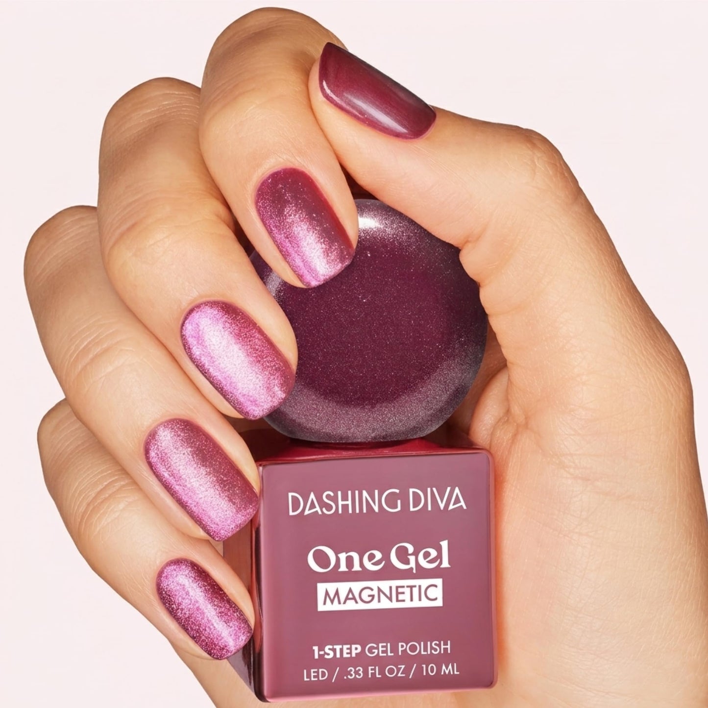 Dashing Diva One Gel Magnetic Polish Duo - Watermelon - Red & Green - Rouge & Villainous - 3-in-1 Base Coat, Nail Color & Top Coat - Magnetic Gel Nail Polish Set