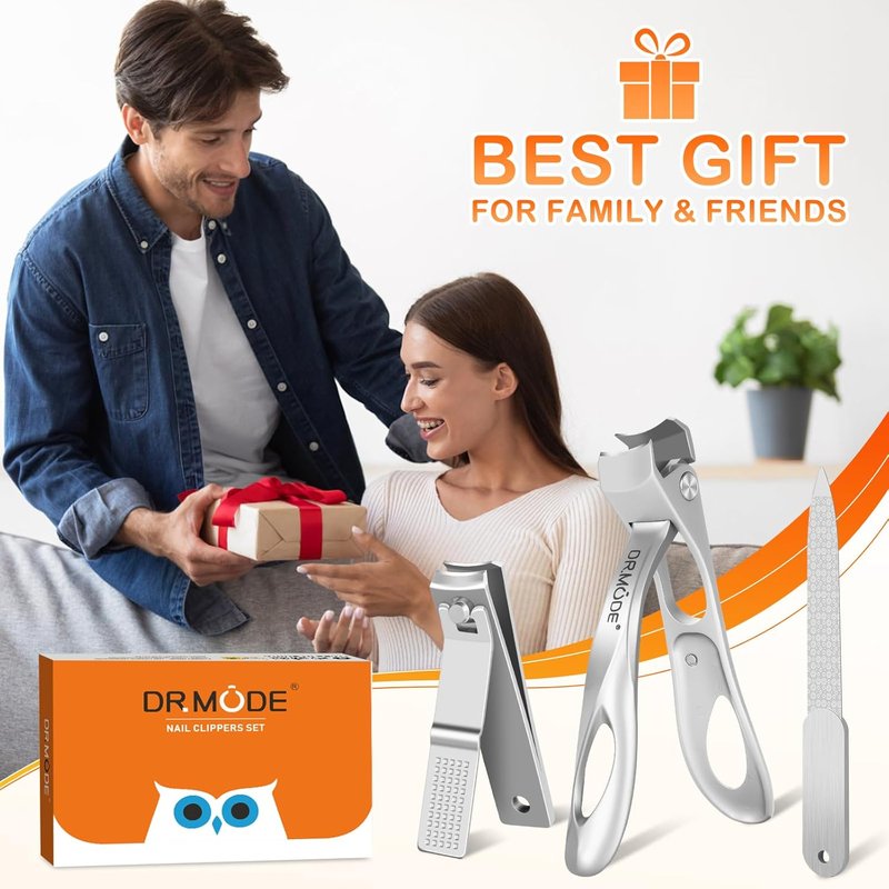 Toenail Clippers for Seniors - Ultra Sharp Large Nail Clippers Set | Slanted Angled Head, Heavy Duty Design