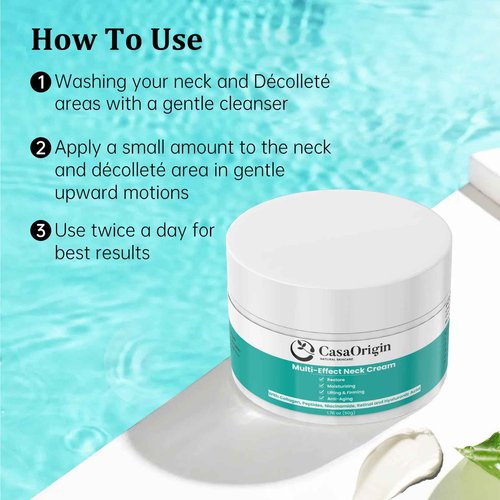 CASAORIGIN Neck Firming Cream, Neck and Décolleté Cream, 1.74 oz Anti Aging Neck Cream for Wrinkles, Skin Tightening, and Lifting