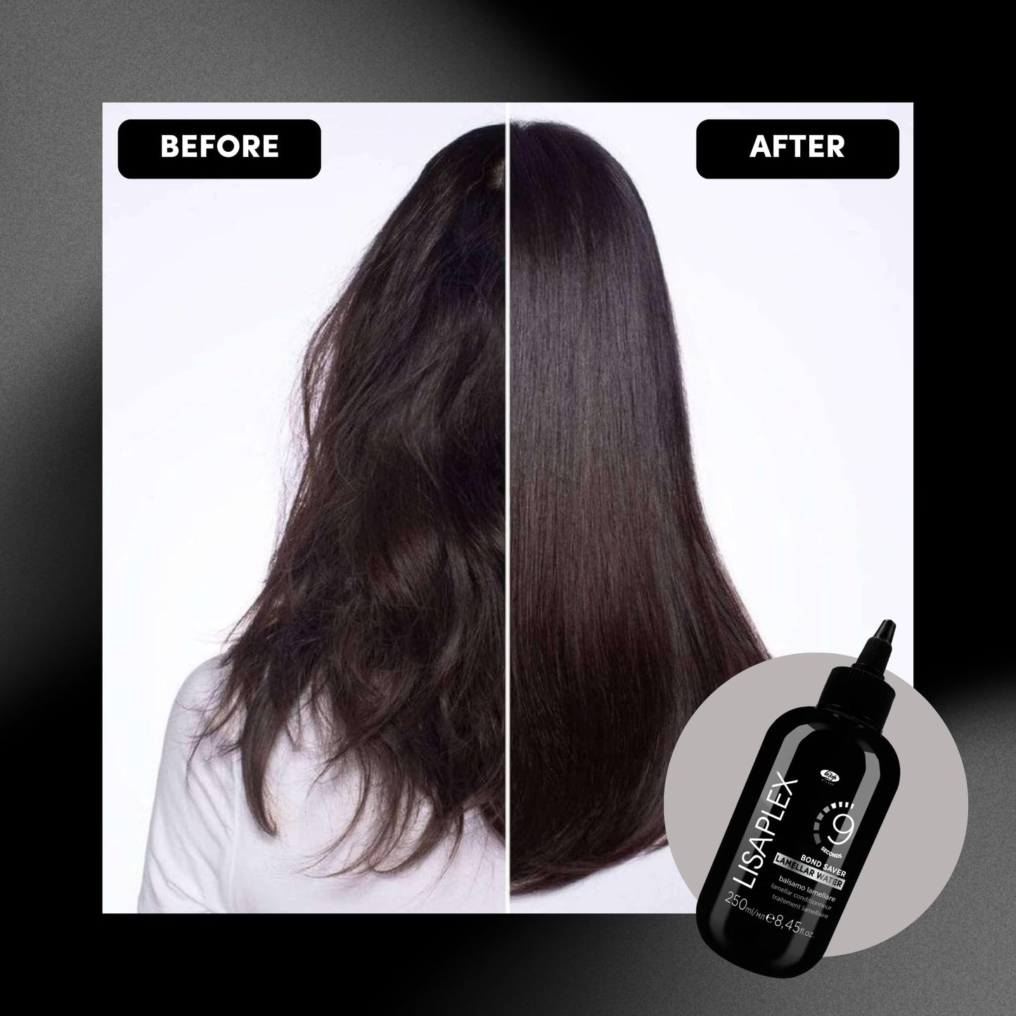 Lisap Lisaplex Bond Saver Lamellar Water for All Hair Types, 9 Sec Hair Repair, Detangling, Smooth Shine & Frizz Control, 16.8 fl oz
