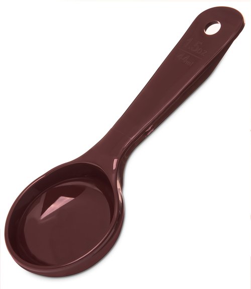 Carlisle FoodService Products Measure Miser Solid Measuring Spoon with Short Handle, 1.5 Ounces, Brown