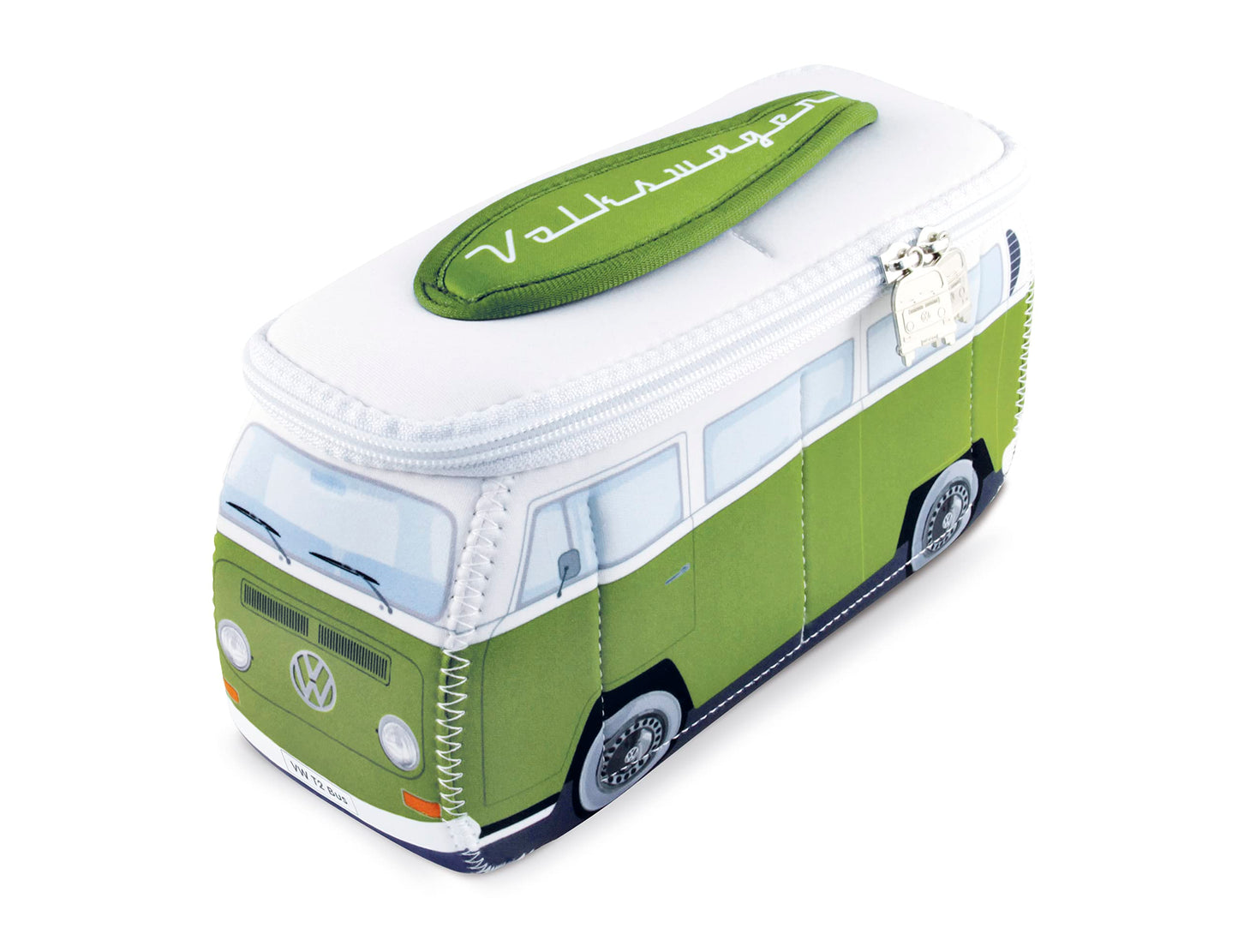 BRISA VW Collection Volkswagen Neoprene Universal Makeup Cosmetics Toiletry Travel Pharmacy Bag in T2 Bus Design (Green & White/Small)