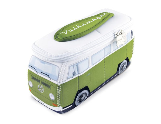 BRISA VW Collection Volkswagen Neoprene Universal Makeup Cosmetics Toiletry Travel Pharmacy Bag in T2 Bus Design (Green & White/Small)