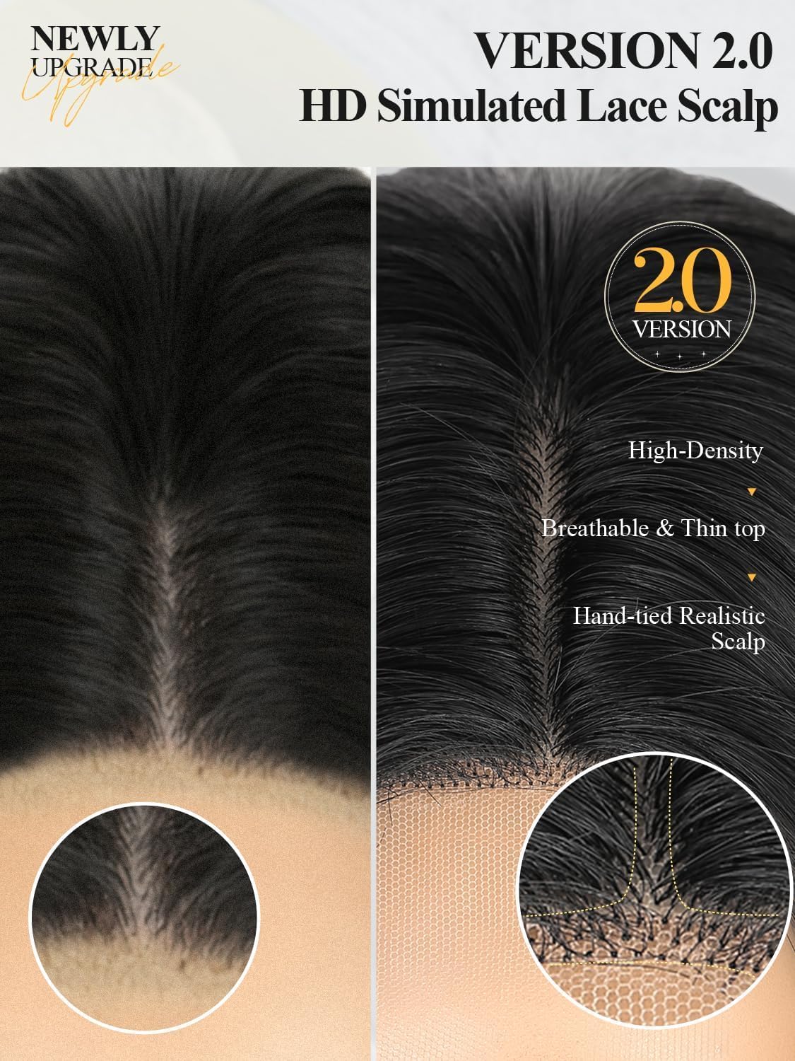 quickwig Ombre Blonde Wig Realistic HD Lace Scalp Long Curly Wavy Wigs for Women Blonde Synthetic Layered Wave Wig Long Wavy Middle Part Curly Wigs Heat Resistant Fiber for Daily Cosplay Halloween