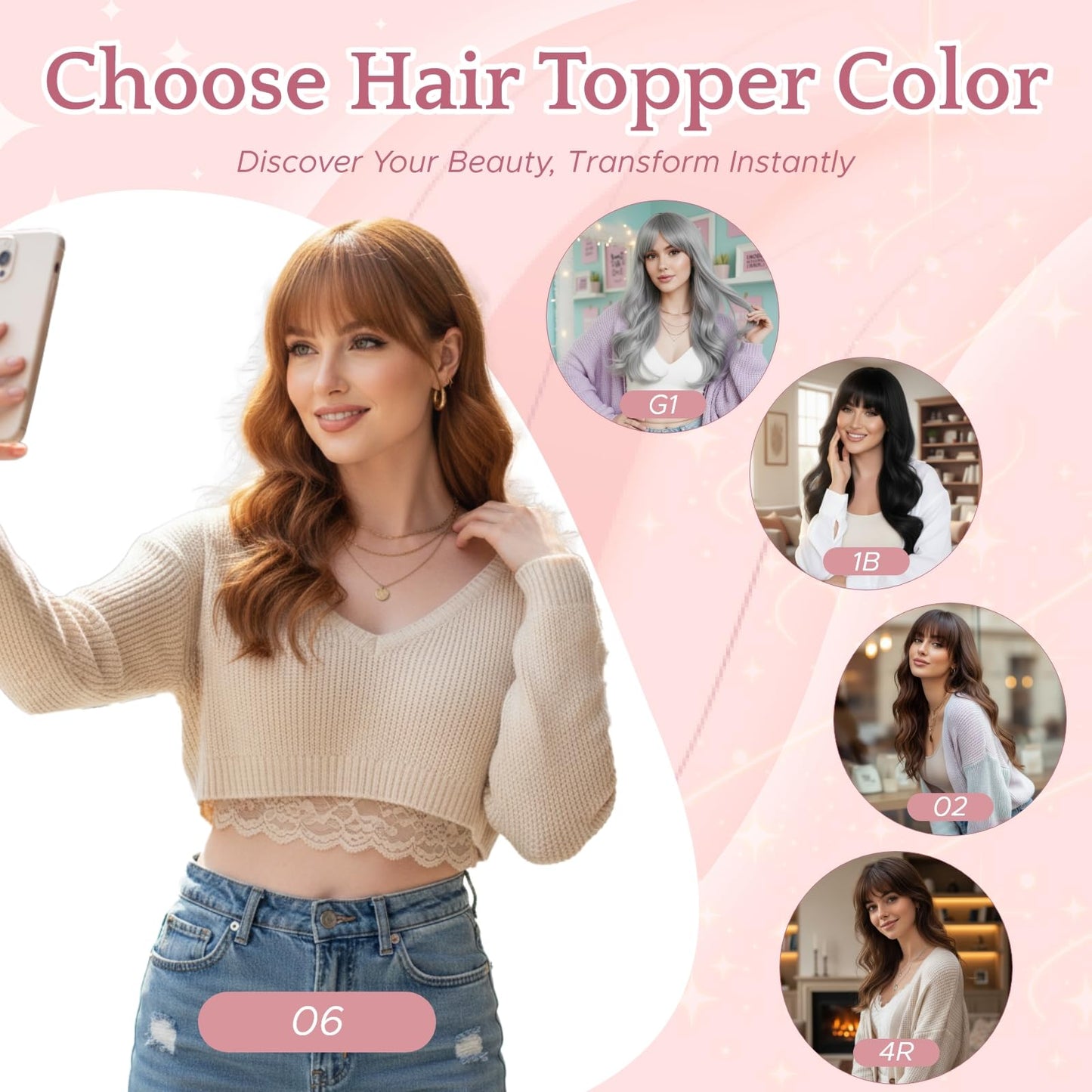 SEGO Pro Hair Topper with Front Bangs, 10 Inch Human Hair Topper for Thinning Hair, 3.15"x4.53" Silk Base for Hairline & Part Coverage, #6 Light Brown