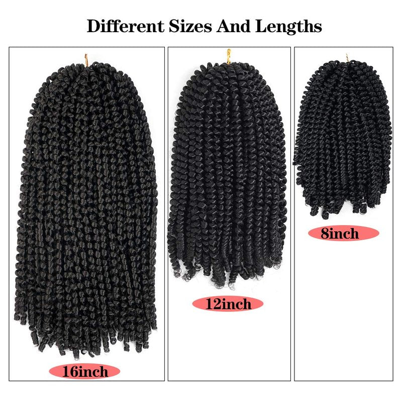 16 inch Spring Twist Crochet Braids Hair for Butterfly Locs Bomb Twist Crochet Hair Beyond Beauty Ombre Colors Synthetic Fluffy Hair Extension 3 Packs (16 Inch, M1B 30)