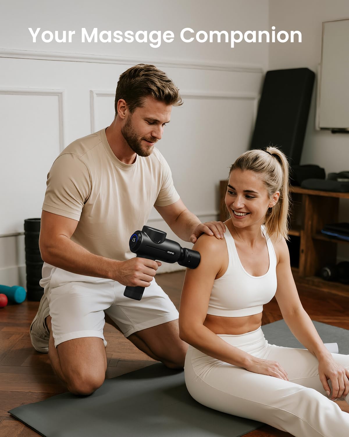 RENPHO Active+ Thermacool Massage Gun with Heat & Cold, Fathers Day Dad Gifts, App Control with Video-Guided Courses, Deep Tissue Handheld Massager for Back and Neck, 5 Speeds, 5 Heads, Carry Case