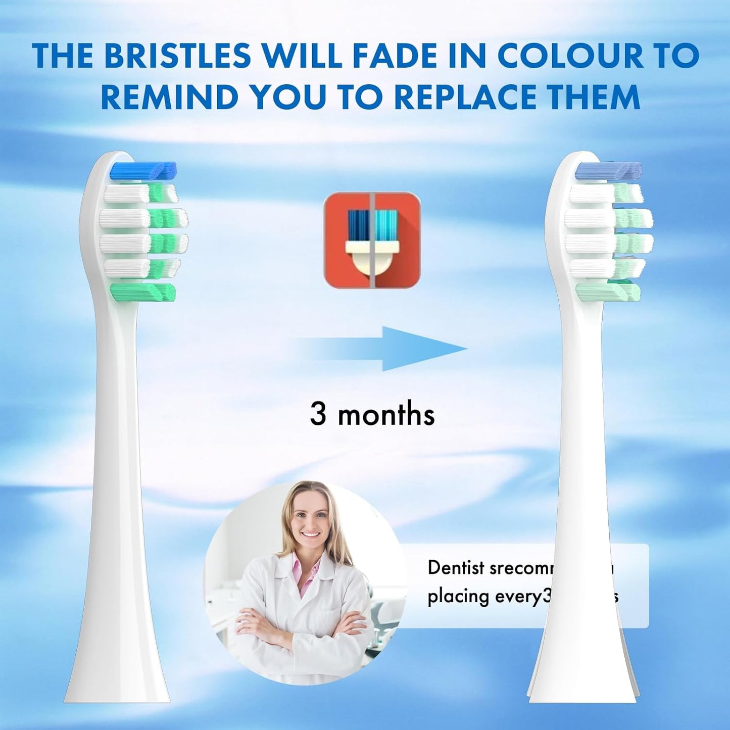 Replacement Toothbrush Heads for Philips Sonicare - 10 Pack Soft Electric Brush Heads for Optimal Plaque Control | Compatible with HX9023/65 Models