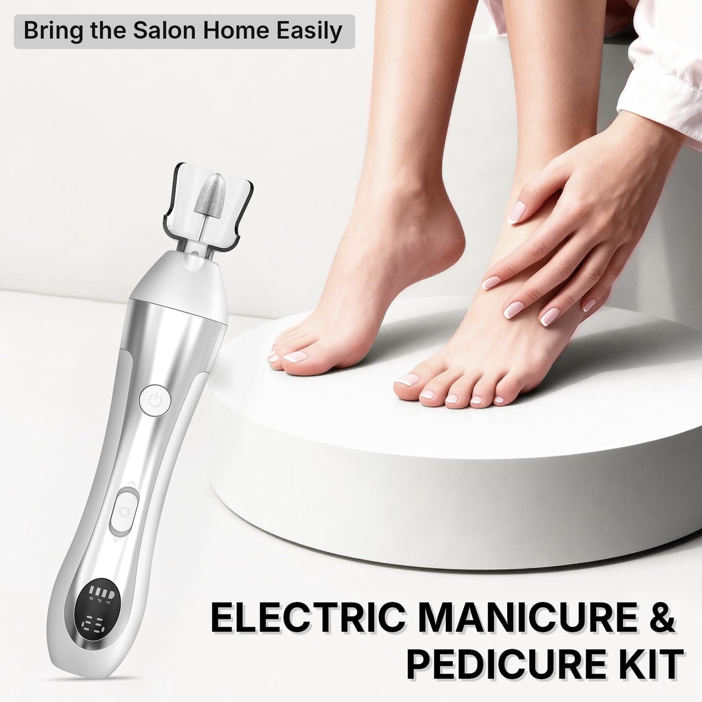 Nail Drill with LED Display ,Manicure Pedicure 10-Speed Cordless Electric Nails File,Rechargeable,10 in 1 Nail Drill Professional Ideal for Home, Beginners,Women