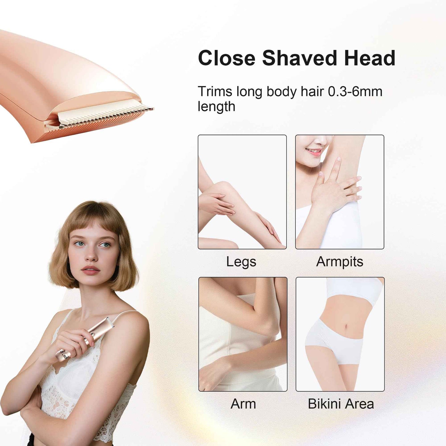 XDMOOS 2 in 1 Women's Bikini Line Trimmer & Body Groomer,2025 Upgrade Dual Head Shaver Women, Wet & Dry Waterproof Electric Bikini Trimmer for Face Leg Arm Intimate Areas,Pink Rose