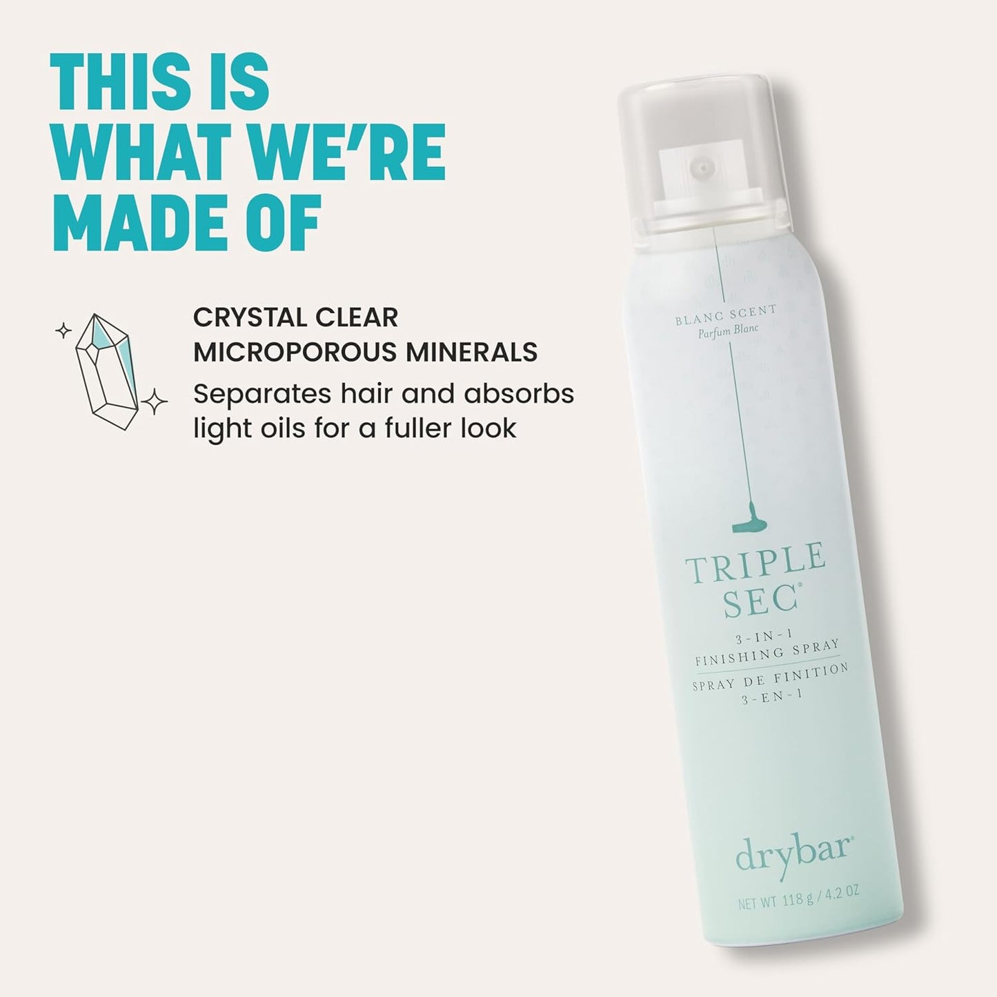Drybar Triple Sec 3-in-1 Finishing Spray - Adds Texture & Volume | Refreshes All Hair Types