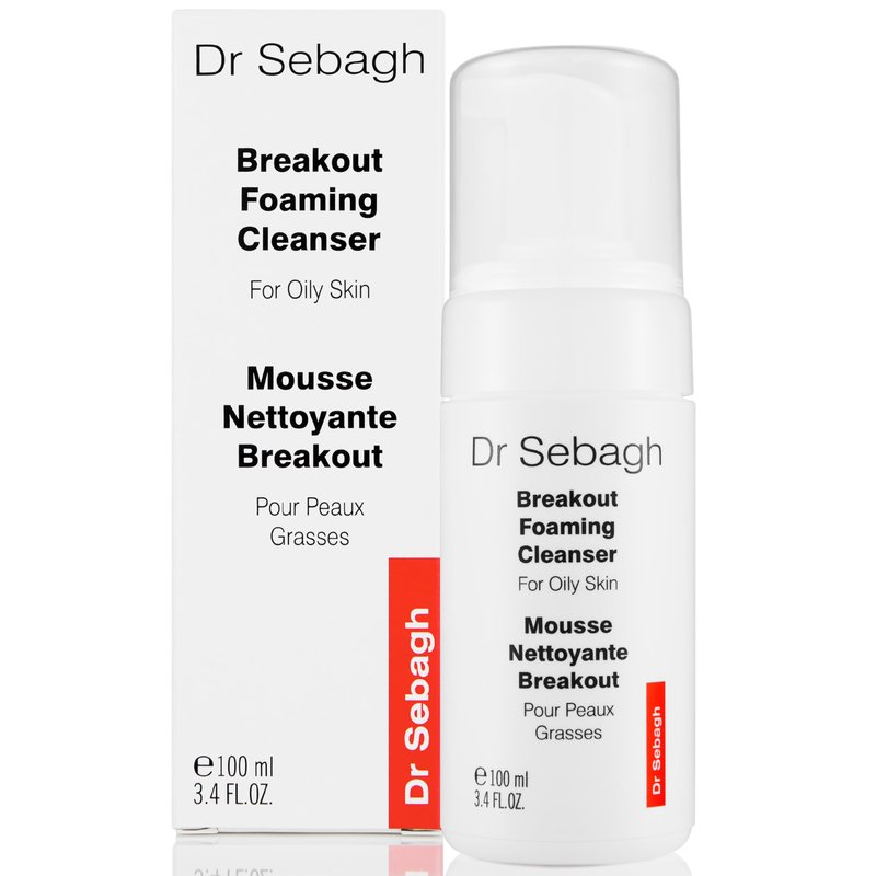 Dr Sebagh Breakout Foaming Cleanser (3.4 fl oz) - Face Wash for Acne Prone/Oily Skin - Purifies, Clears & Hydrates - Foam Face Wash for Oily Skin - Deep Pore Cleanser - Facewash