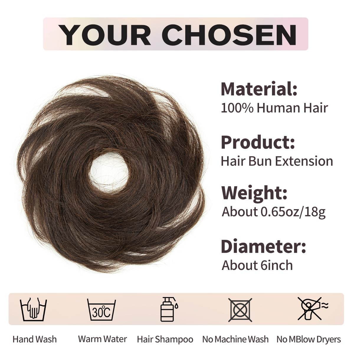 Messy Bun Hair Piece - 2 PCS Dark Brown Soft Fluffy Scrunchies for Easy Updos | Ideal for Women & Kids