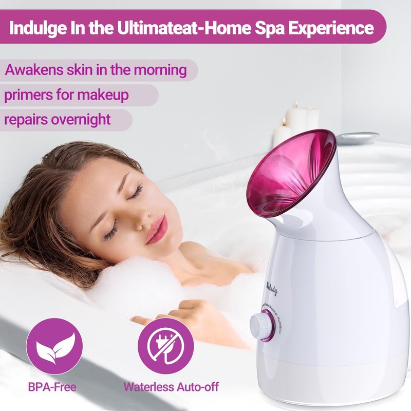 Wolady Facial Steamer Large 3-in-1, Towel Warmer & Humidifier Mode, Nano-Ionic Face Steamer with Skin Care Tools, Facial Pores Deep Cleaning, Warm Mist Home Sauna Spa for Women, Birthday Gifts