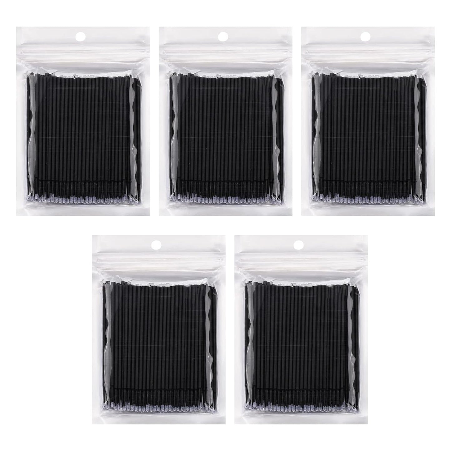 Disposable Micro Applicator Brushes - 500 Pcs Micro Swabs for Eyelash Extensions | Black Mascara Wands