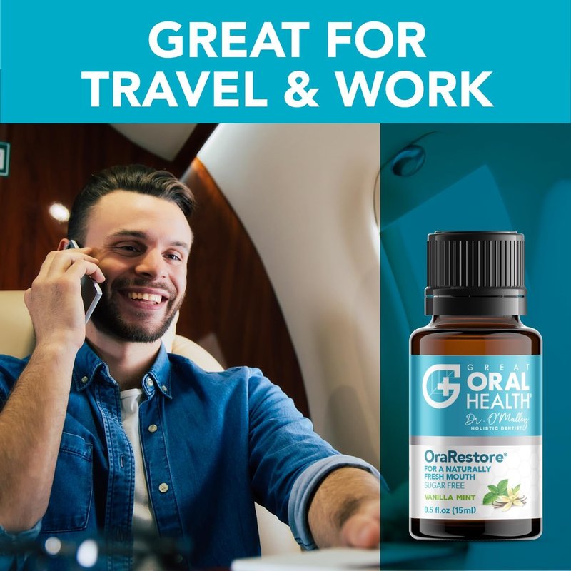 OraRestore Bad Breath Treatment for Adults Halitosis: Dentist Formulated Oral Rinse Concentrate Tooth Oil Liquid Toothpaste, Fresh Breath Mouthwash for Dry Mouth, Oral Care, Healthy Gums, Teeth -2pack