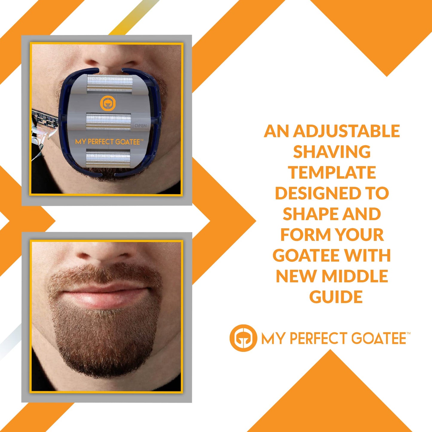Goatee Shaper Template 2 Pack - Beard Shaping Tool & Guide for Men - Adjustable Goatee Trimming Stencil for Perfect Symmetrical Goatee - Value Pack | My Perfect Goatee