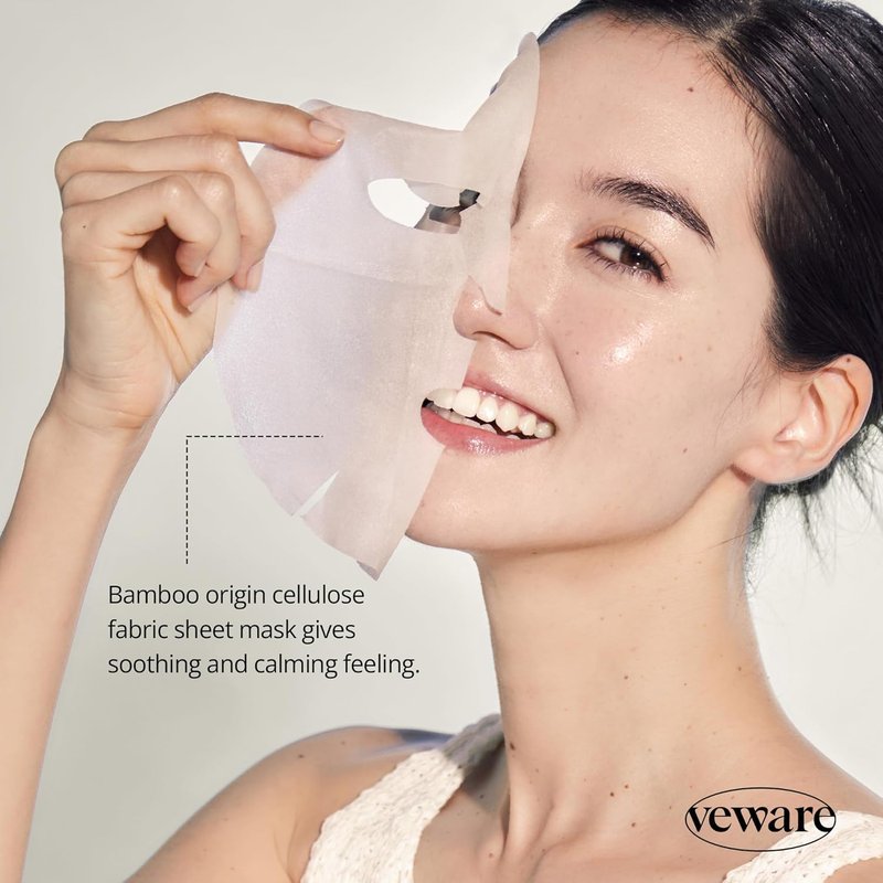 Veware Relief Mask 10pcs For Calming the skin Facial sheet mask for face, Immediate Calming Korean Facial Mask 10ea sheet mask set (Heartleaf/Madecassoside) (Heartleaf)