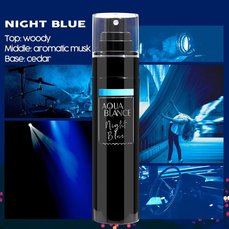 AQUA BLANCE Men's Body Spray - Refreshing Fragrance Mist | Pack of 3, 3.4 Fl Oz Each, Blue