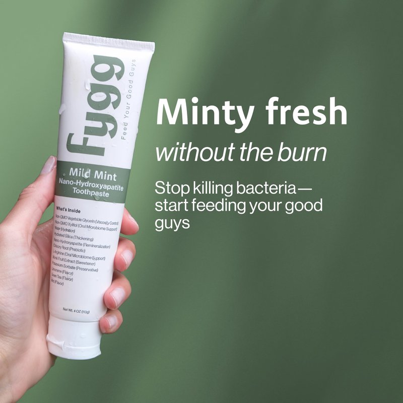 Fygg Fluoride Free Toothpaste, Nano Hydroxyapatite (Mild Mint) | Dentist Recommended - for Remineralizing, Whitening, & Sensitive Teeth - Premium Tooth Paste for Adults & Kids Oral Care (4oz)