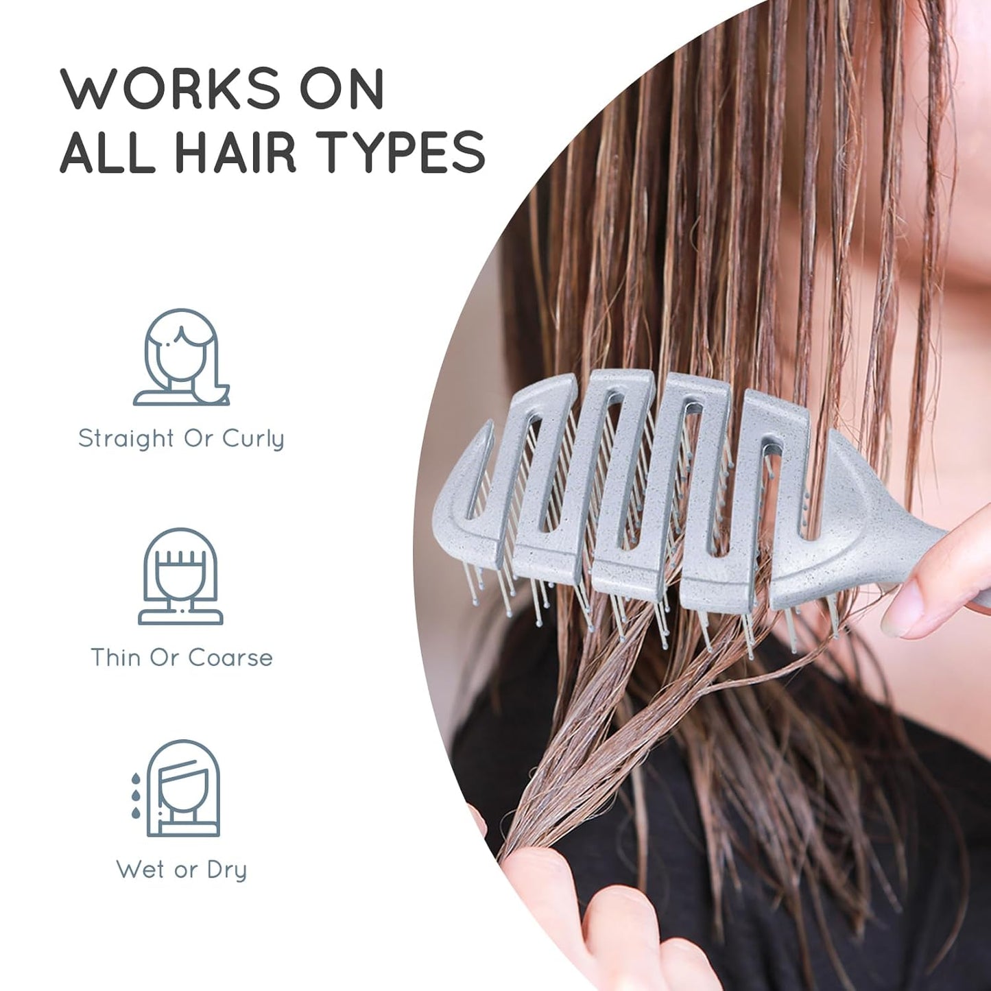 Detangler Hairbrush, Vented Detangling Brush for Straight, Wavy,Curly and Fine Hair, Dry and Wet, Quick Smoothing for Women and Men, Eco-Friendly & Sustainable Material (Green)