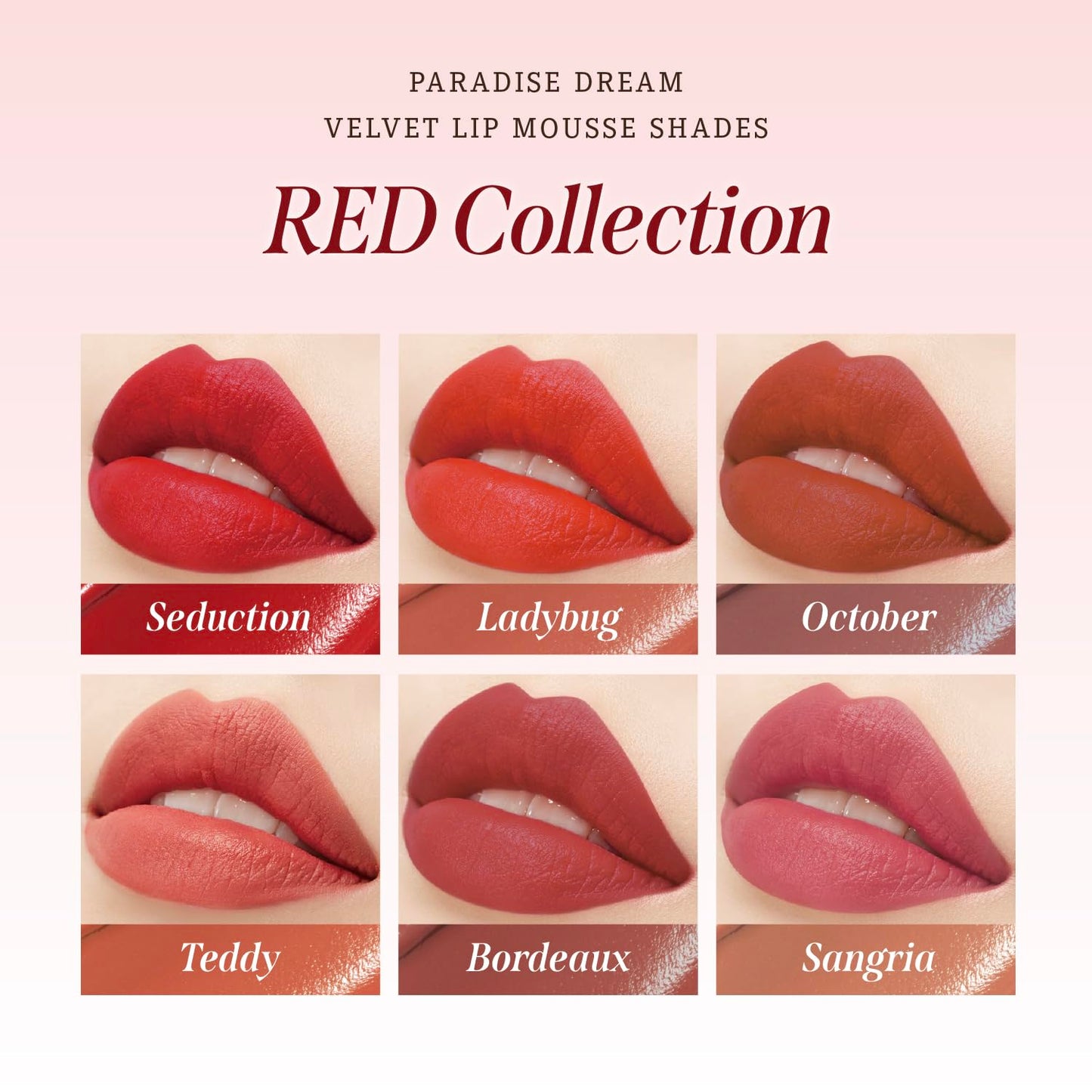 DEARDAHLIA Paradise Dream Velvet Lip Mousse (October) - Vegan Soft-Matte Lip Tint with Lightweight, Buildable, Long-Lasting Color, Whipped Mousse Texture. Cruelty-Free. 0.21 Fl oz
